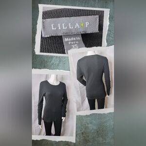 Lilla P Black Long Sleeve Top